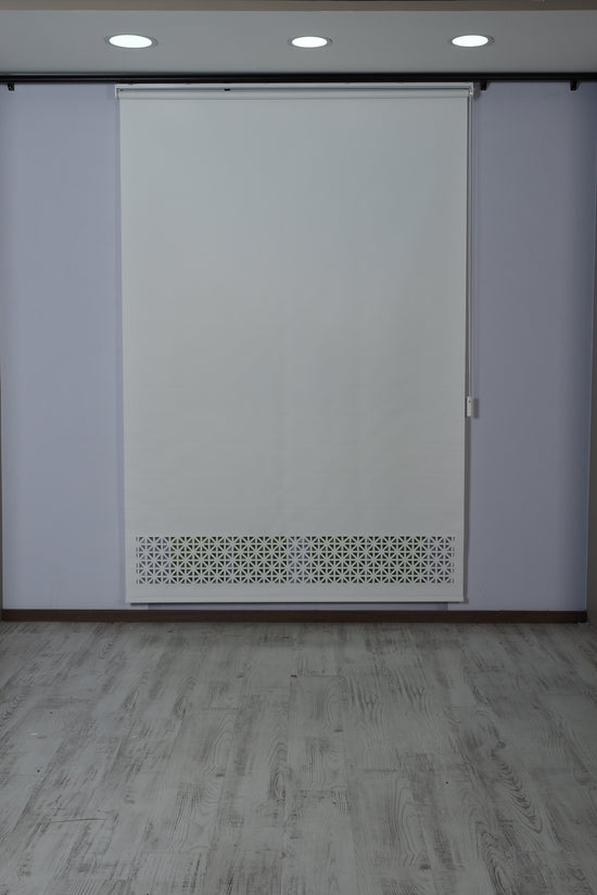 Lazer Kesim Dekoratif Stor Perde 24 cm | İthal Mat Polyester | Beyaz | Oda Karanlığı