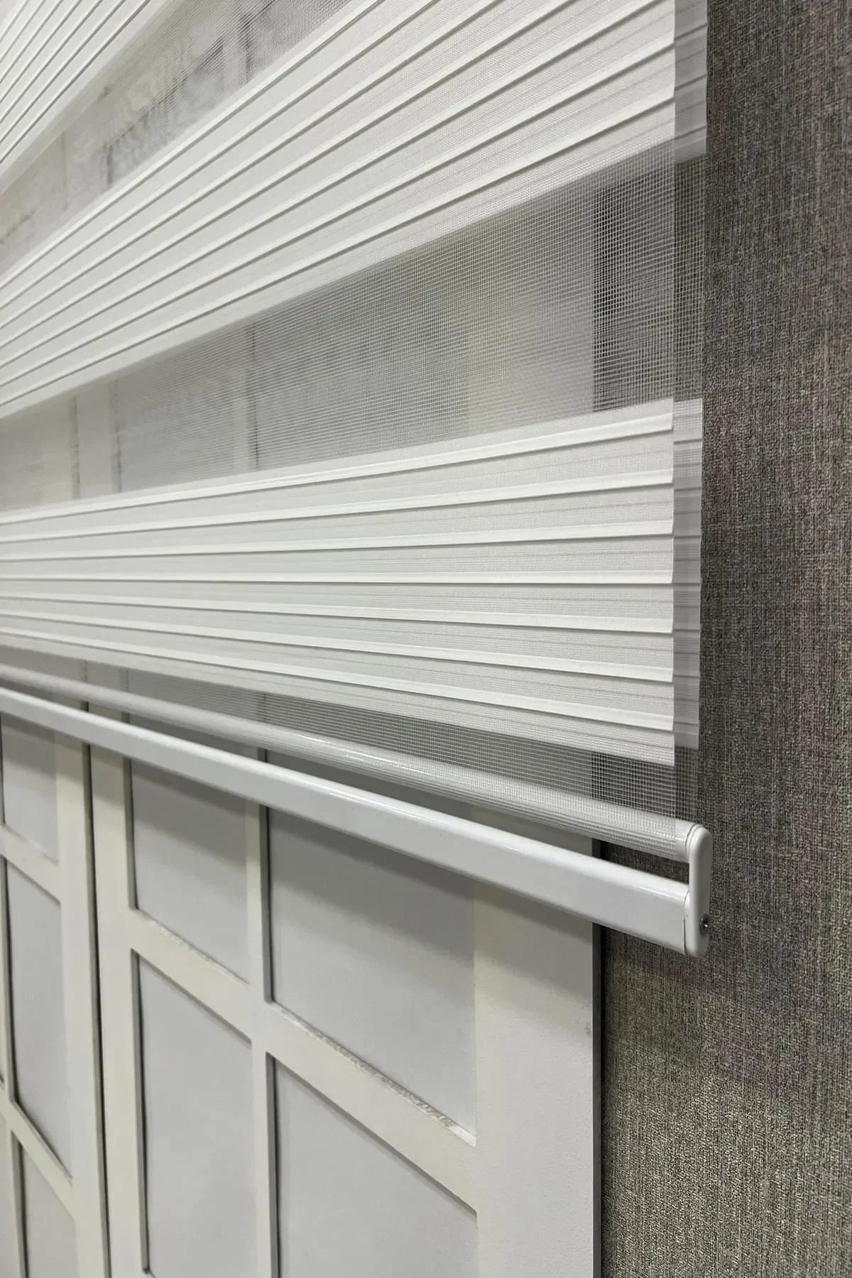 Zebra Stor Perde Geniş Plise Güneşlik Perde Beyaz