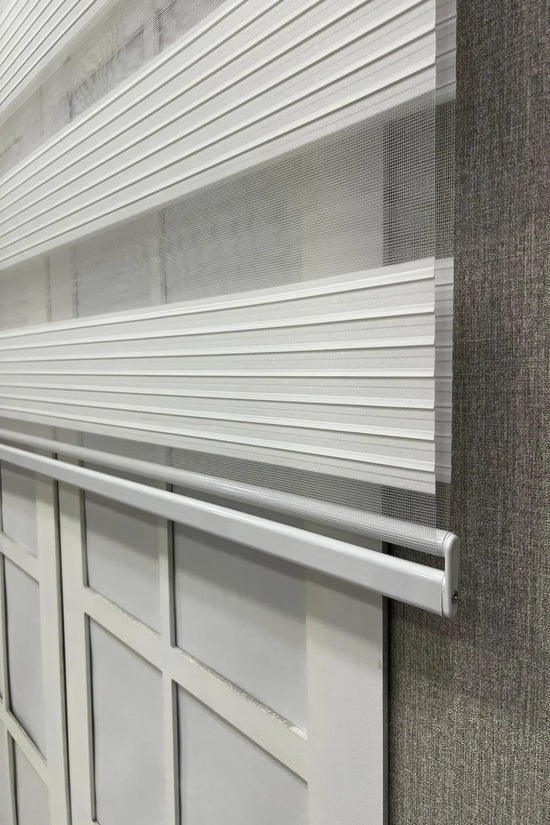 Zebra Stor Perde Geniş Plise Güneşlik Perde Beyaz