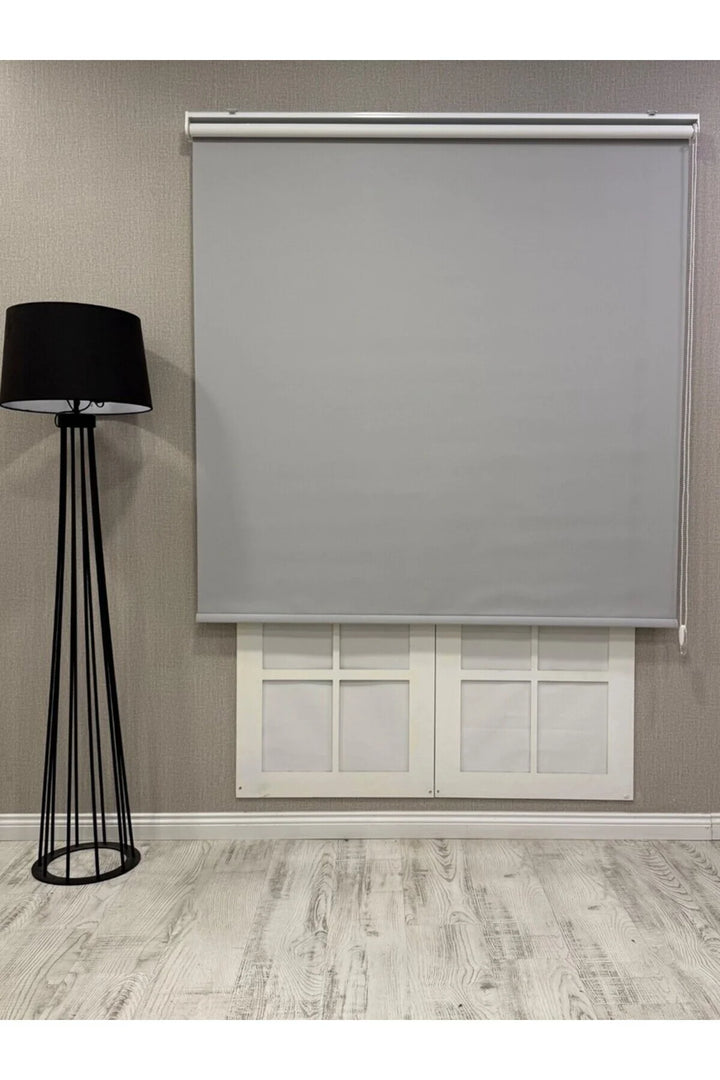 %100 Işık Geçirmez Blackout Stor Perde Açık Gri