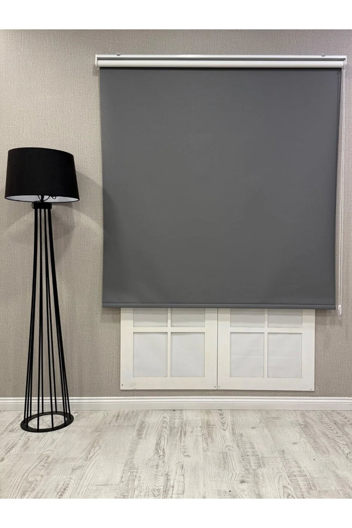 %100 Işık Geçirmez Blackout Stor Perde Antrasit Gri