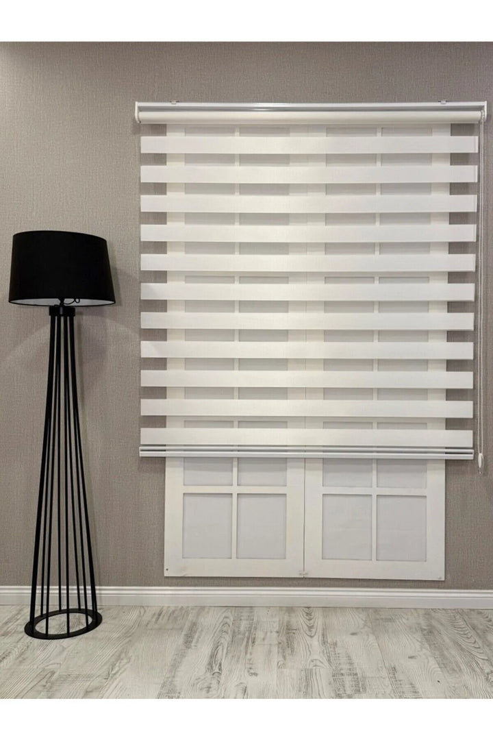 Donatti Bambu Zebra Stor Güneşlik Perde Beyaz