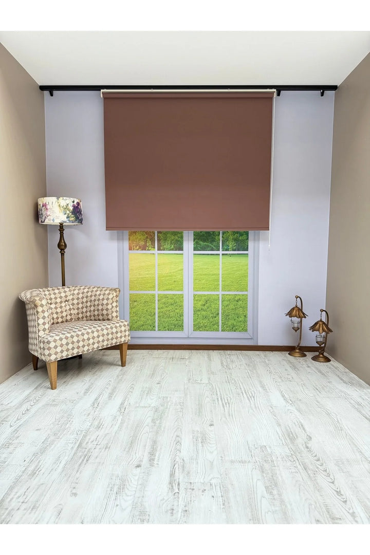 Donatti Stor Perde İthal Mat Polyester Kahverengi P1180