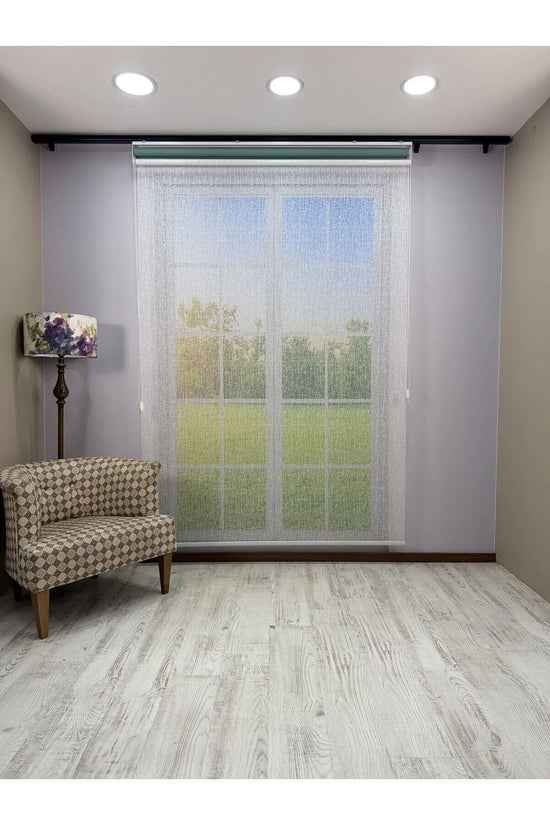 OLYMPOS Serisi – Kırçıl Desenli Çift Mekanizmalı Beyaz Tül Petrol Yeşili Stor Perde