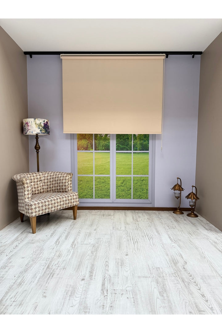 Donatti Stor Perde İthal Mat Polyester Koyu Krem P1100