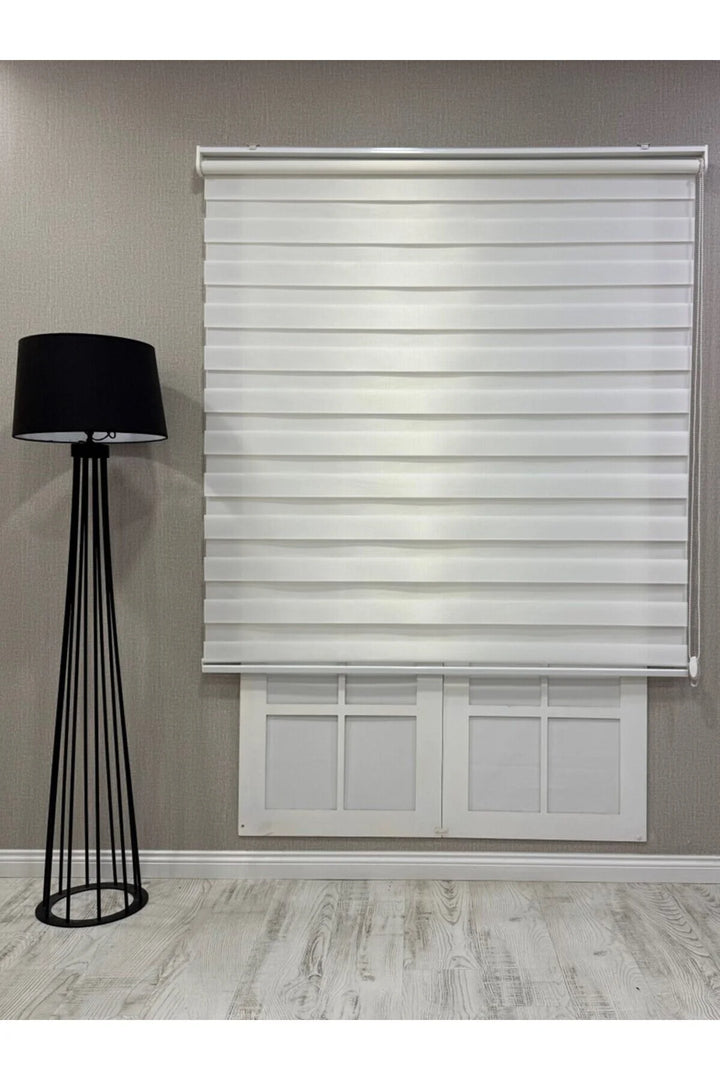 Donatti Bambu Zebra Stor Güneşlik Perde Beyaz
