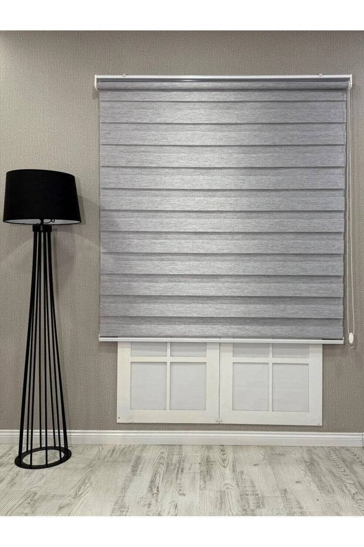 Donatti Bambu Zebra Stor Güneşlik Perde Açık Gri