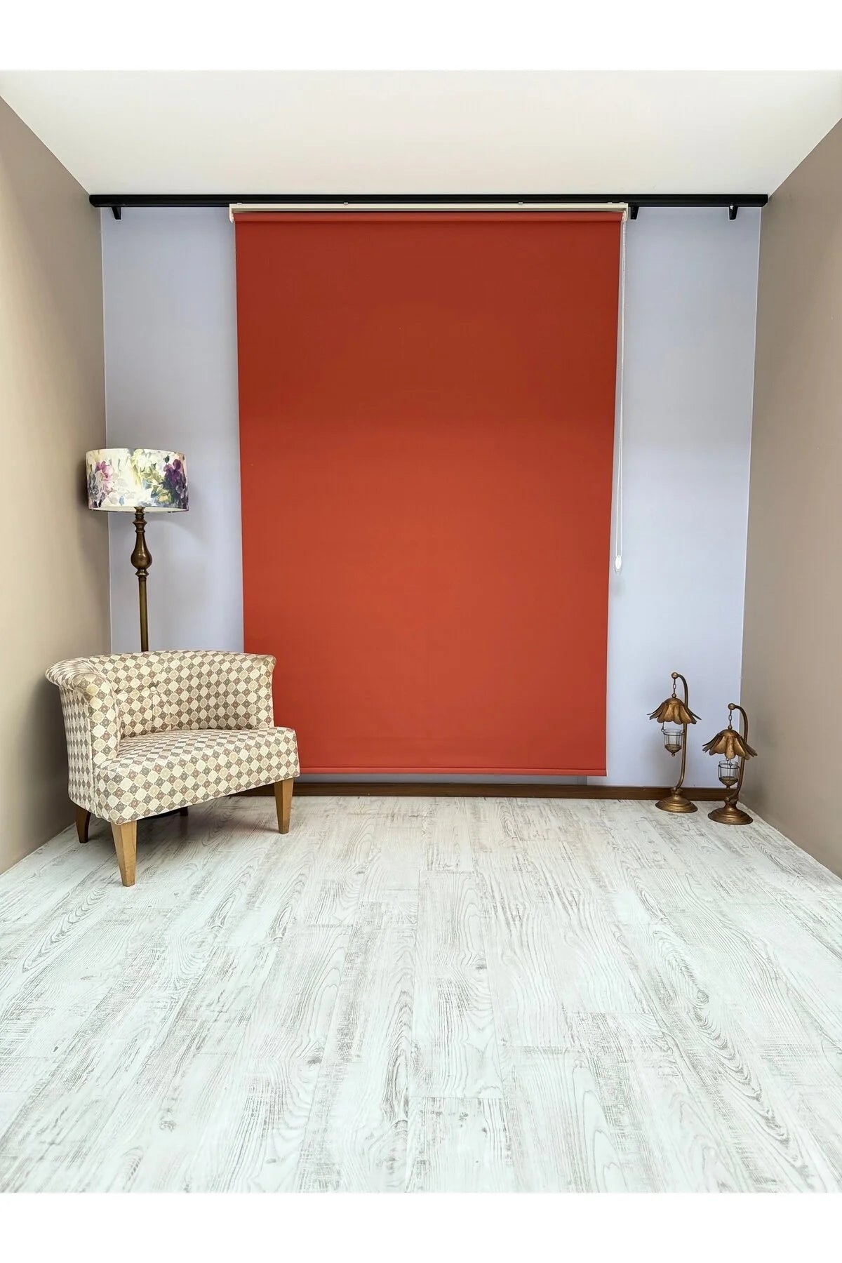 Donatti Stor Perde İthal Mat Polyester Kiremit Rengi P1735