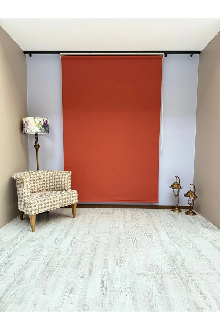 Donatti Stor Perde İthal Mat Polyester Kiremit Rengi P1735