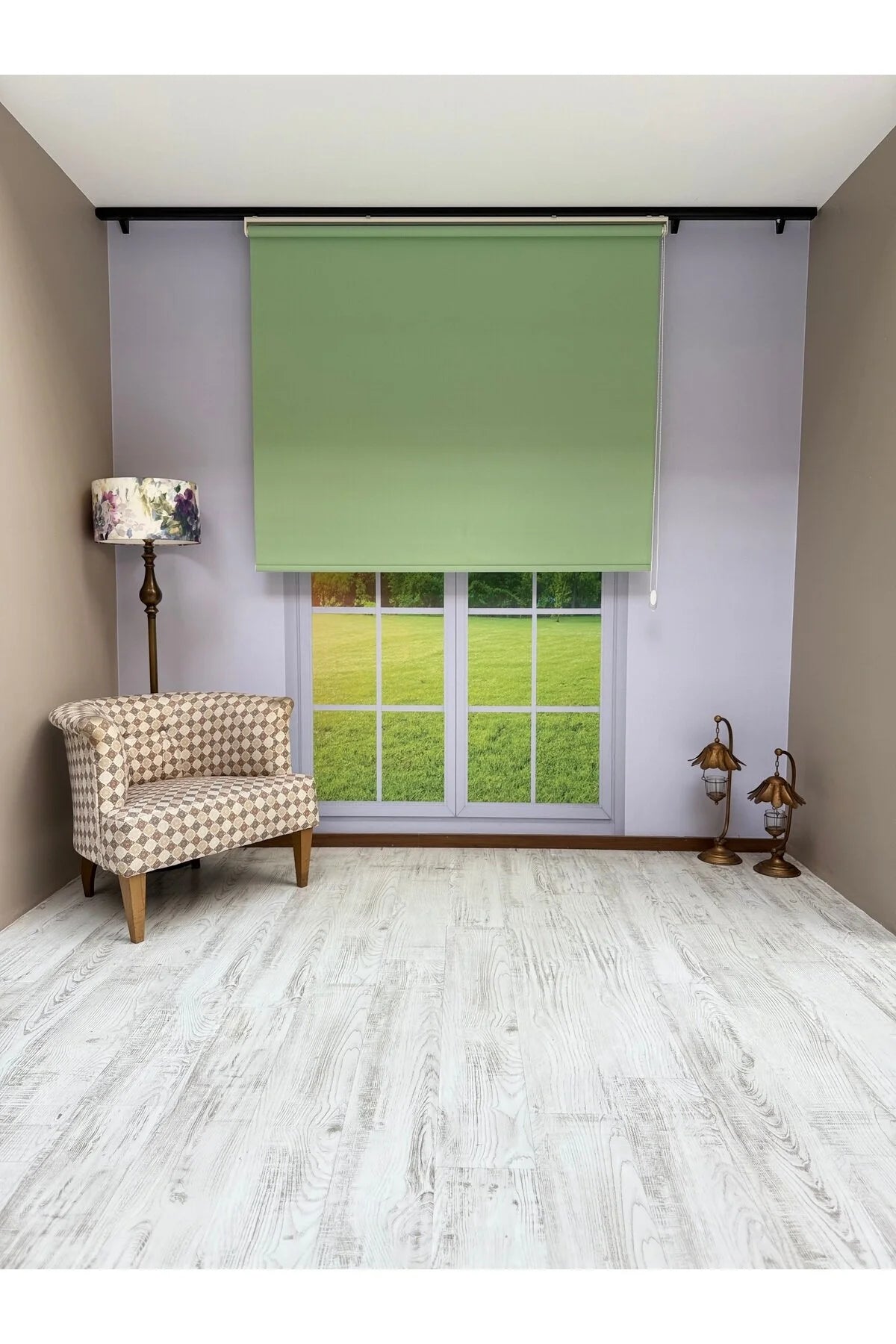 Donatti Stor Perde İthal Mat Polyester Yeşil P1570