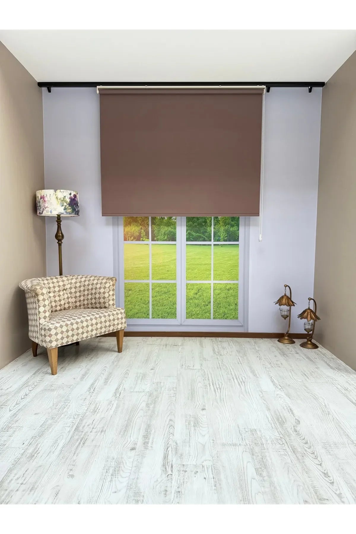 Donatti Stor Perde İthal Mat Polyester Koyu Kahve P1620
