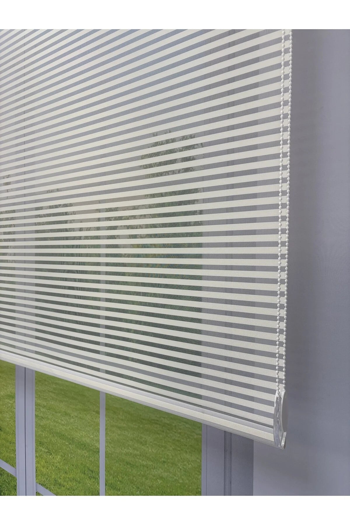 LUNA Serisi Ekru Tül Ekru Stor Perde Işık Kontrollü, Çift Mekanizmalı, Kolay Montaj