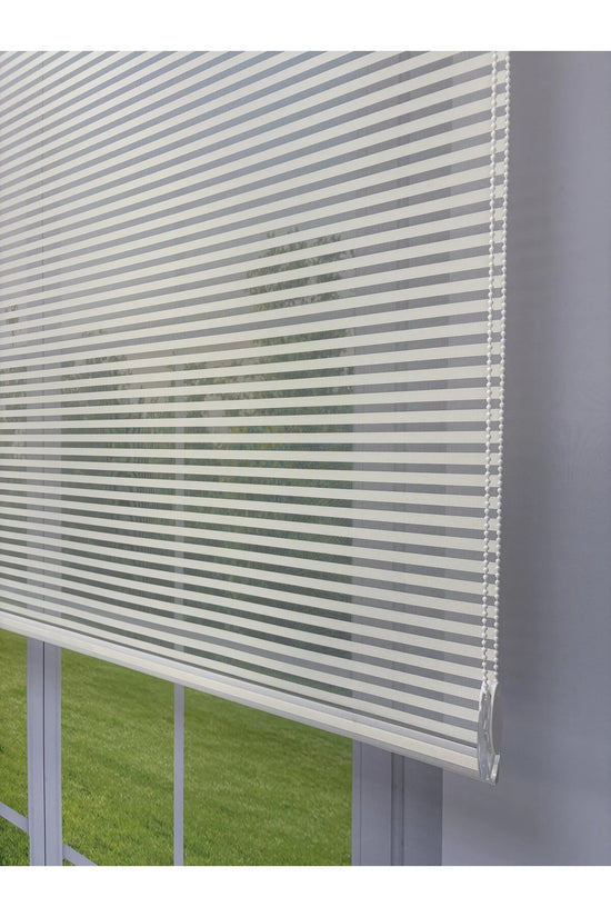 LUNA Serisi Ekru Tül Ekru Stor Perde Işık Kontrollü, Çift Mekanizmalı, Kolay Montaj