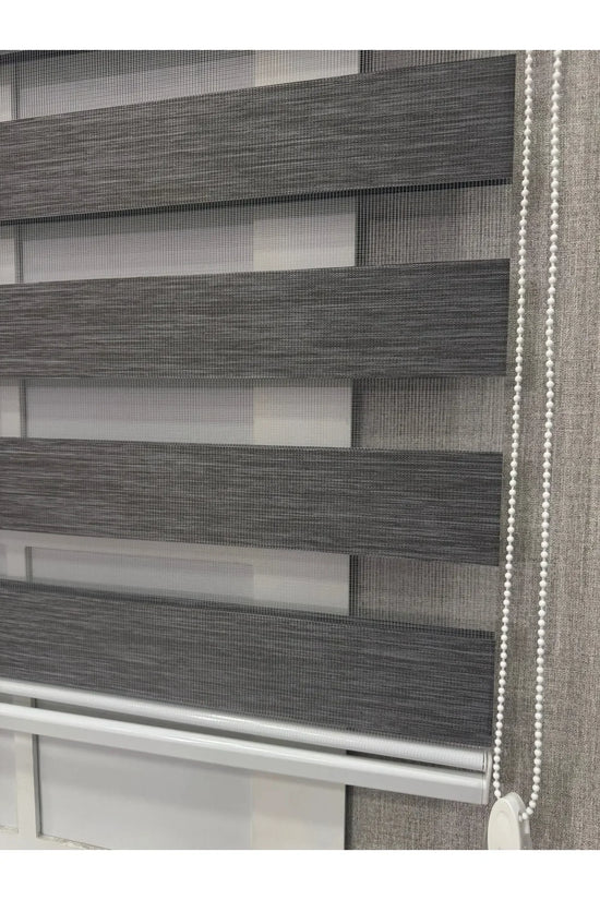 Donatti Bambu Zebra Stor Güneşlik Perde Füme Koyu Gri