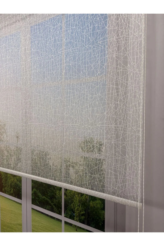 OLYMPOS Serisi – Kırçıl Desenli Çift Mekanizmalı Beyaz Tül Siyah Stor Perde