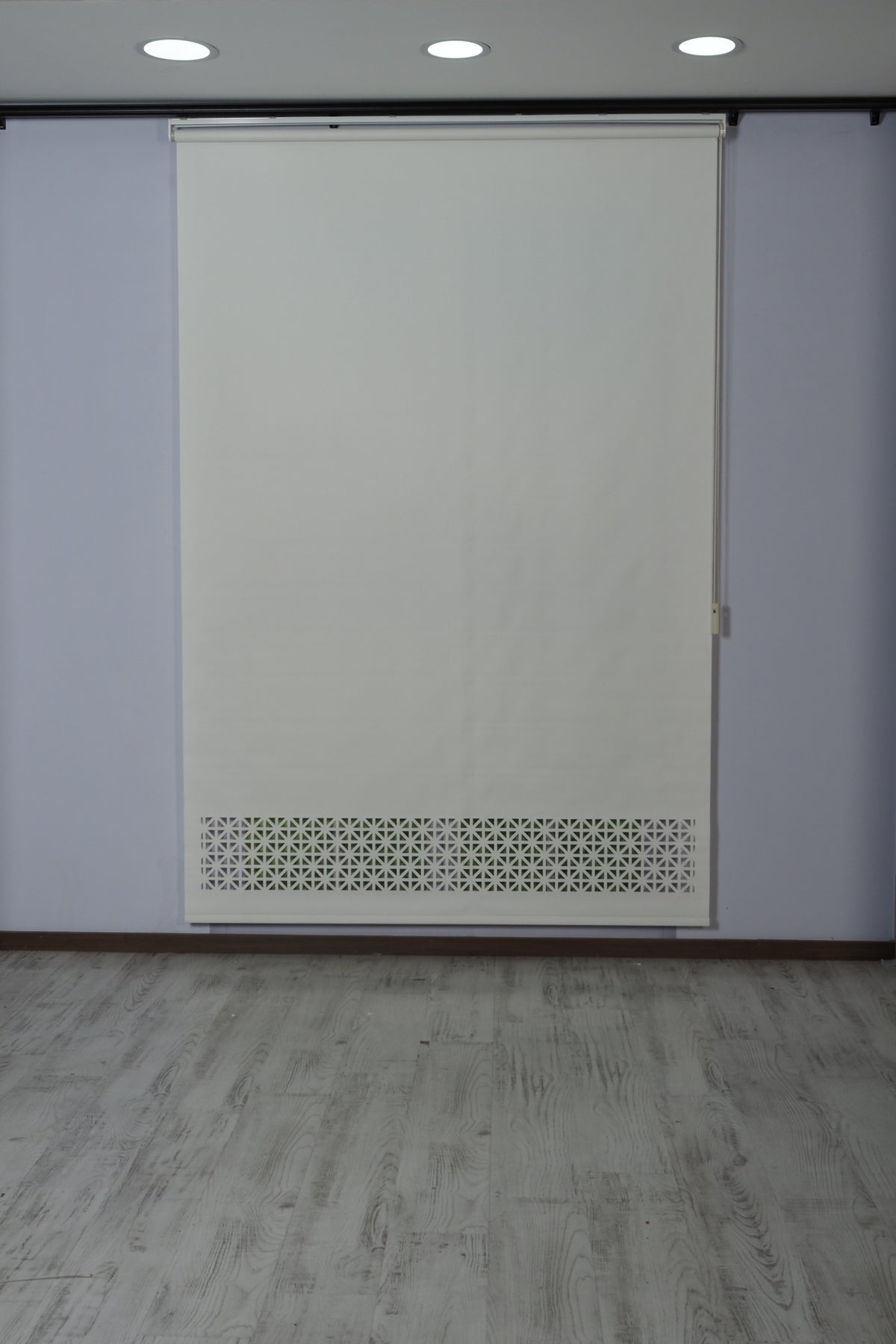 Lazer Kesim Dekoratif Stor Perde 24 cm | İthal Mat Polyester | Krem | Oda Karanlığı