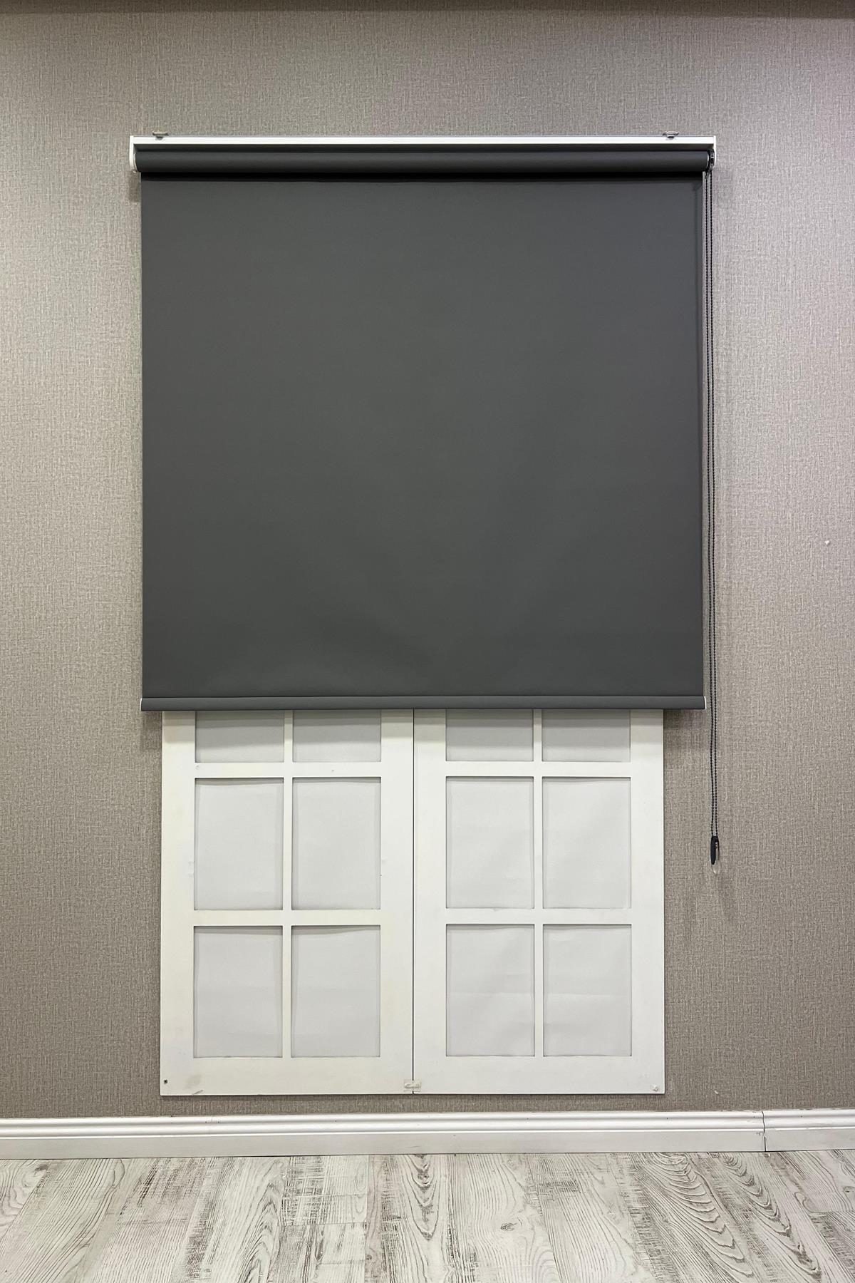 Stor Perde Ithal Mat Polyester Antrasit P1090