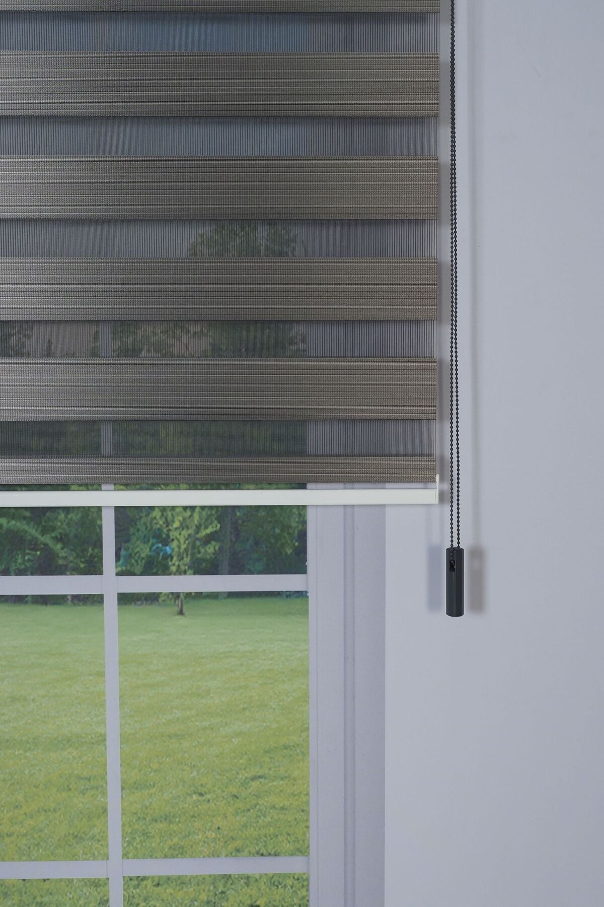 Zebra Dar Pileli %100 Blackout (Karartma) Gece Gündüz Yüksek Kalite Gümüş Gri Zebra Perde