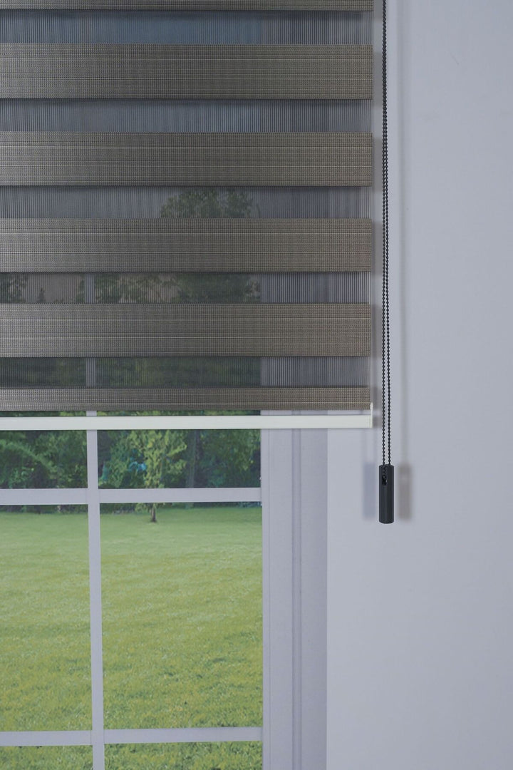 Zebra Dar Pileli %100 Blackout (Karartma) Gece Gündüz Yüksek Kalite Gümüş Gri Zebra Perde